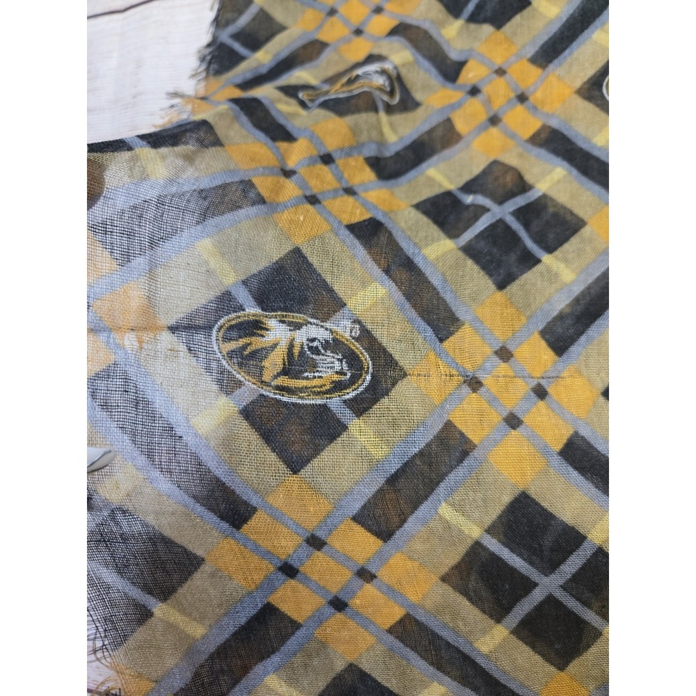 Missouri Tigers‎ Mizzou All Over Print Sheer Scarf Women's One Size Black Yellow - Picture 5 of 7